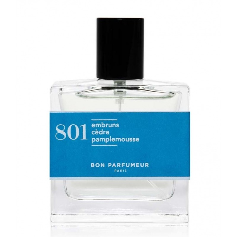 Bon Parfumeur 801 sea spray, cedar, grapefruit